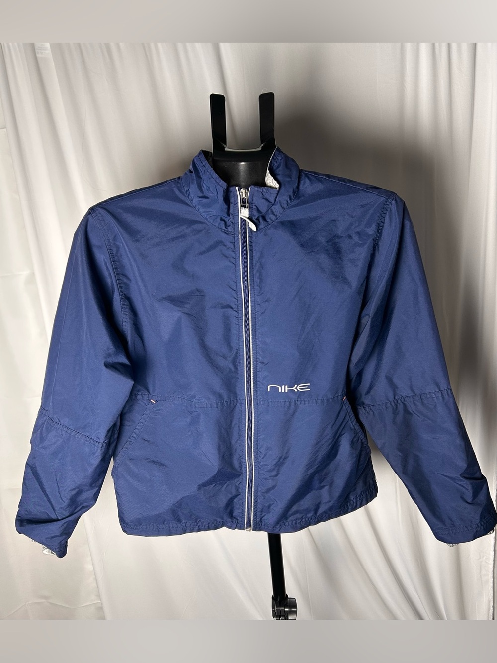 Nike Boys Navy Blue Full-Zip Rain Jacket
